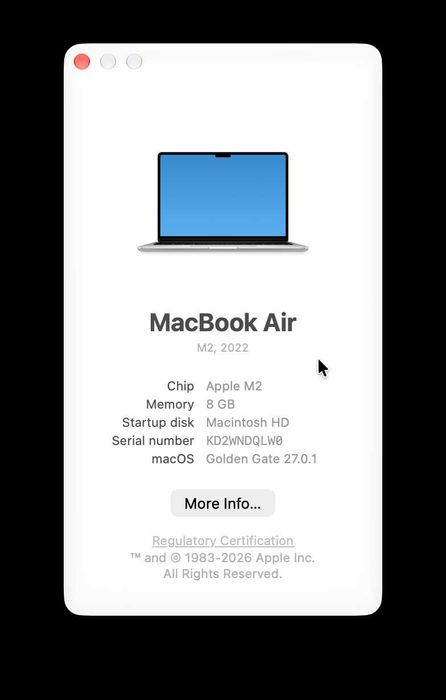 Macbook Air 13" 8Gb 256Gb