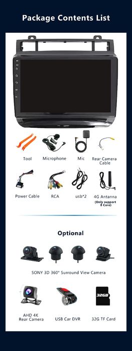 Navigatie Android Touareg 2011-2017 Waze YouTube WiFi GPS USB