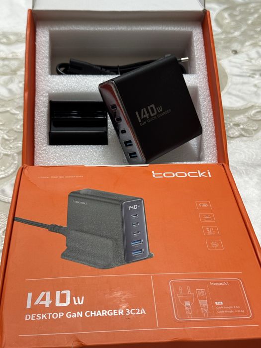 Зарядное устройство USB 5 в 1, 140 Вт, со светодиодным дисплеем