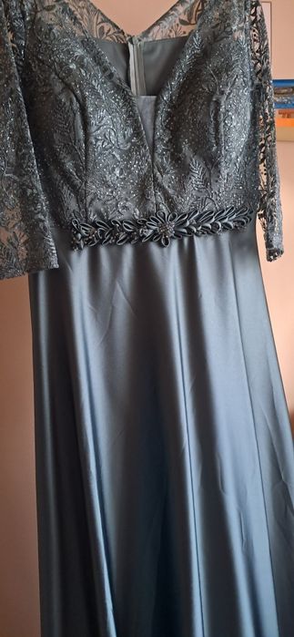 Rochie lunga de seara verde