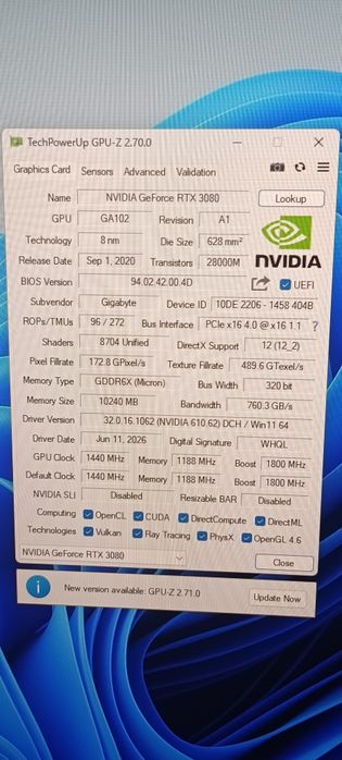 Продам видеокарту 3080 10g