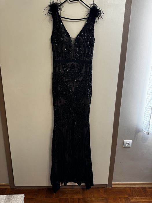 Официална черна рокля хс-с