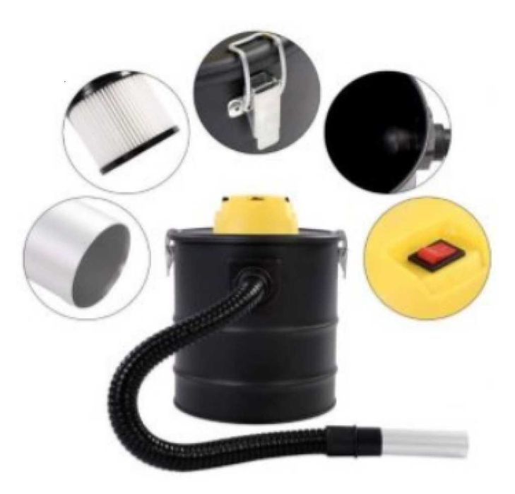 Прахосмукачка за пепел Rosberg 1000W, 18 литра, HEPA филтър R51001I