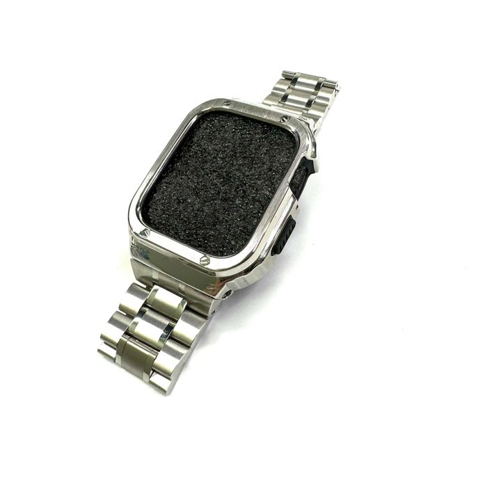 2в1 КОМПЛЕКТ Стоманена каишка + калъфче за Apple Watch ULTRA/SE/9/8/7