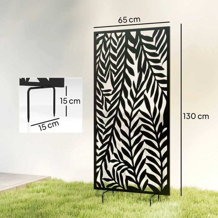 Outsunny Параван за стая 65 x 130 см, свободностоящ, висящ параван, преградна стена