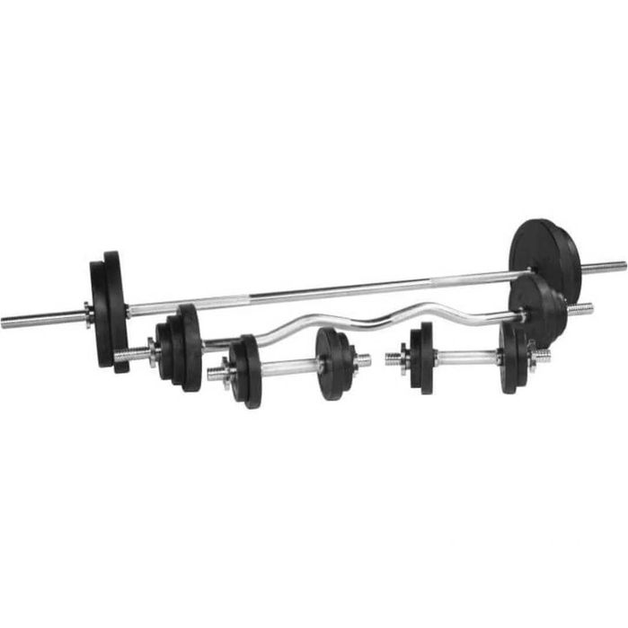 Banca multifunctionala cu set gantere din cauciuc 108kg