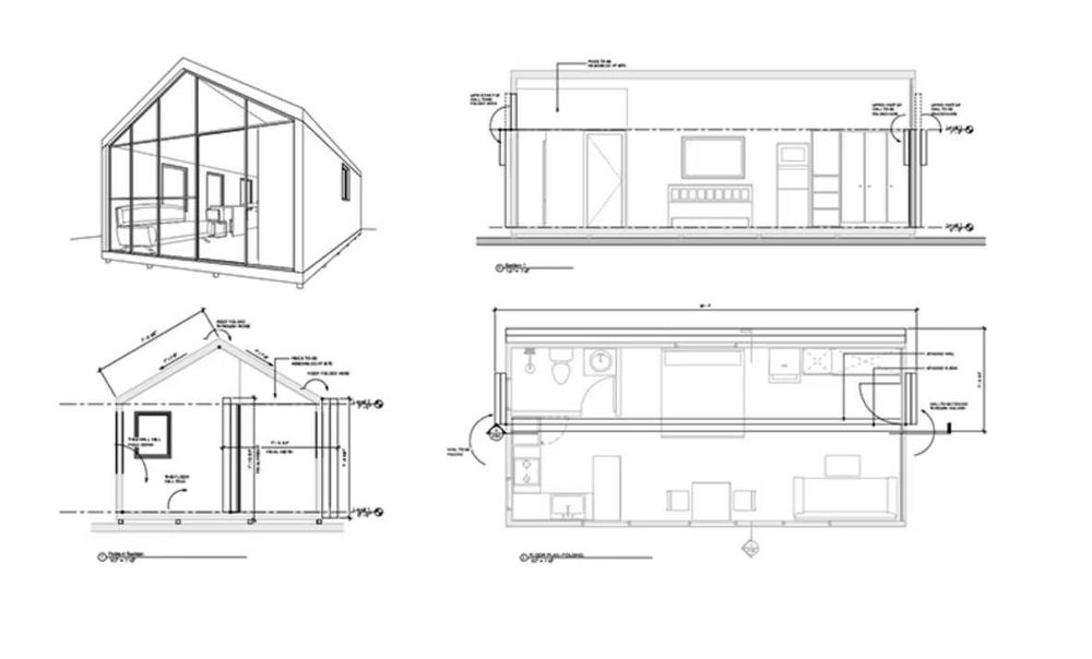 KIT casa moderna pe structura lemn din panouri SIP