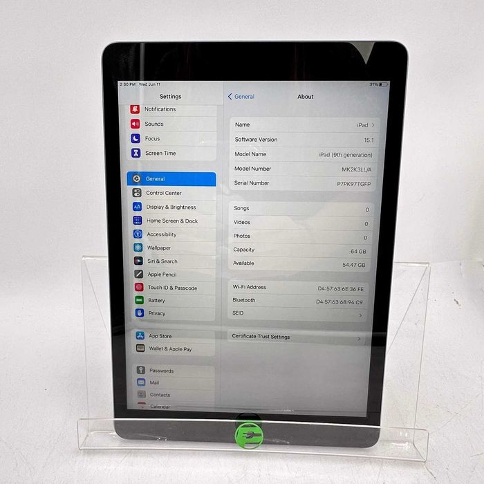 Ipad 9 64GB Идеал Холат + Бонус. Ёмкость 97%