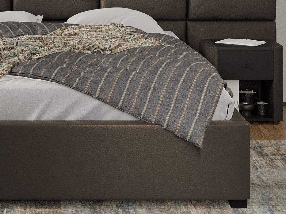 Pat Cico rabatabil 287 x 114 C2 din piele/stofa Ciocolatiu Nube 29