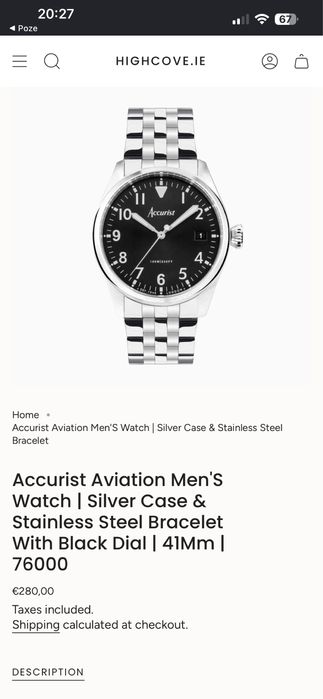 Ceas Accurist Aviation Men'S Watch | Silver Case