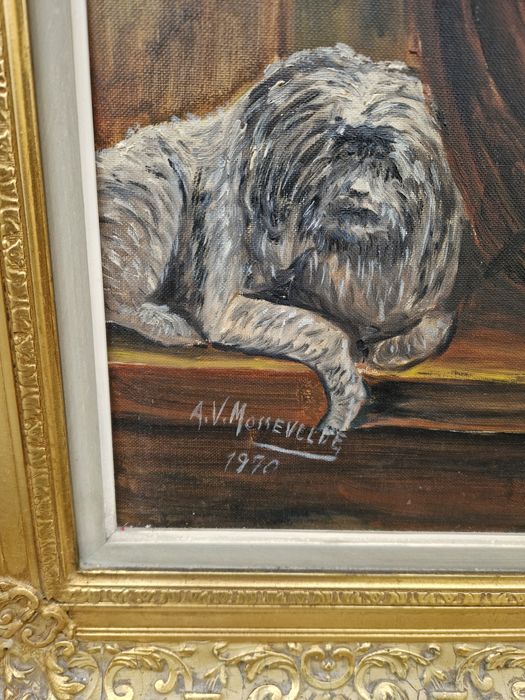 Уникална антикварна белгийска маслена картина на платно