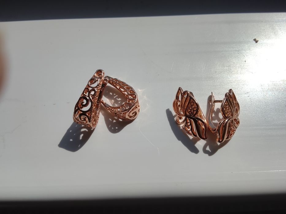 Серьги под золото