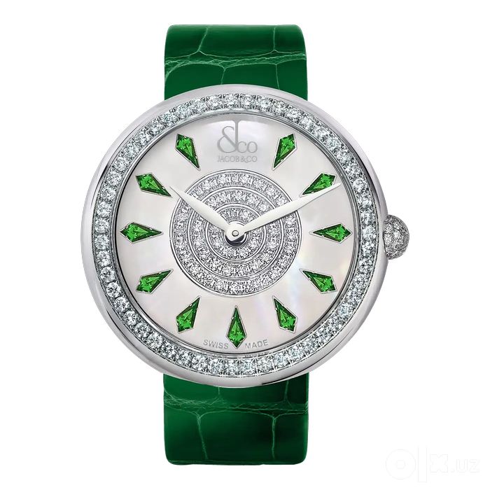 Jacob & Co Brilliant One Row 38 mm Tsavorites Stainless Steel