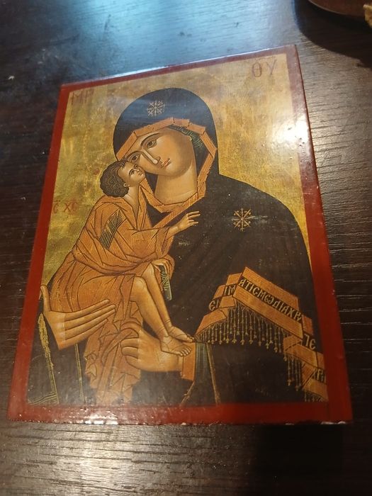Дева Мария дървена икона за стена
