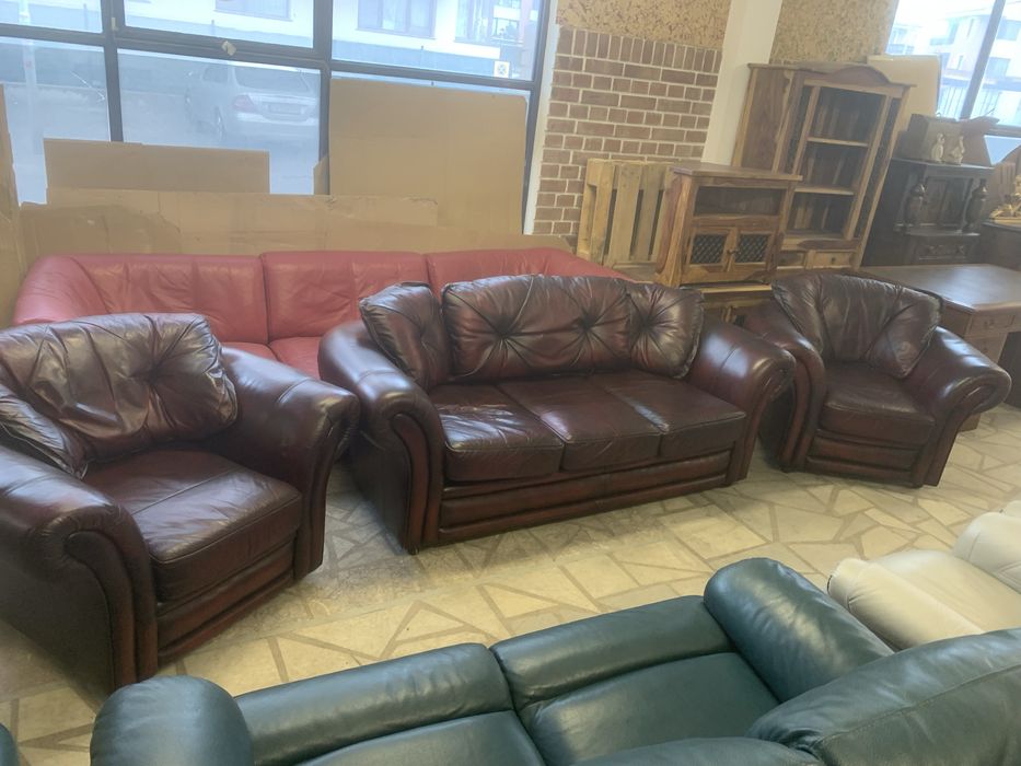 Естествена кожа холна гарнитура