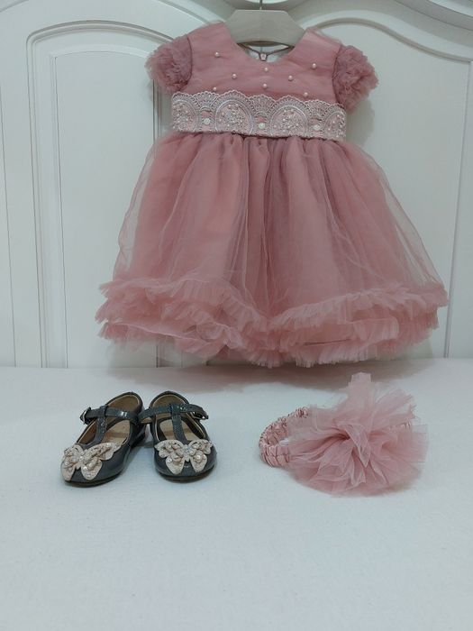 Rochie fetite 12 luni Anne Bebe + pantofi/balerini Next 19