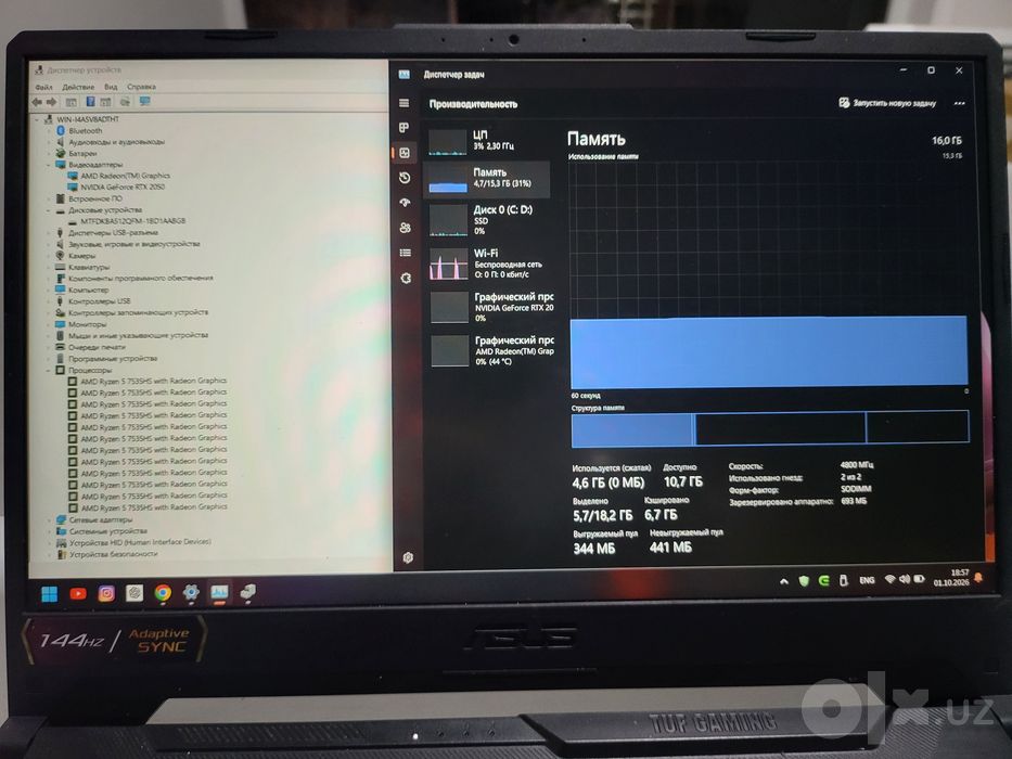 ASUS TUF Gaming A15 (FA506NF-HN018)!
Holati zo'r, qutisi