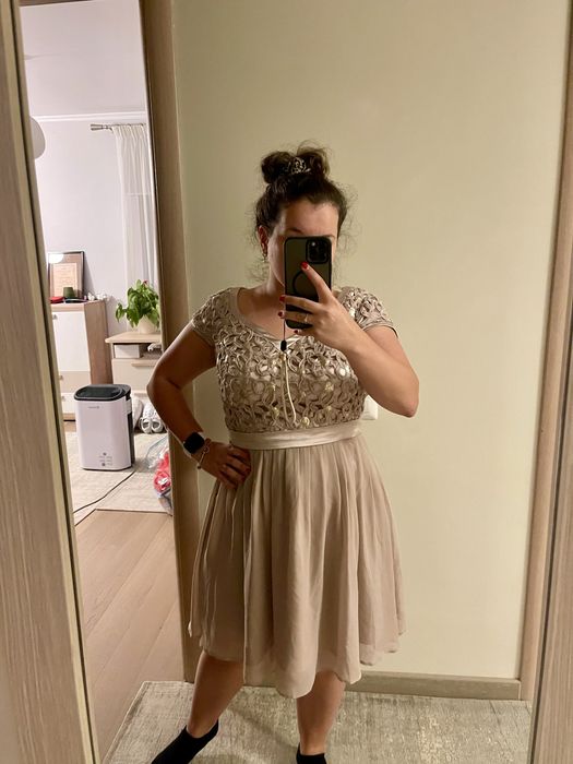Rochie cocktail roz praf