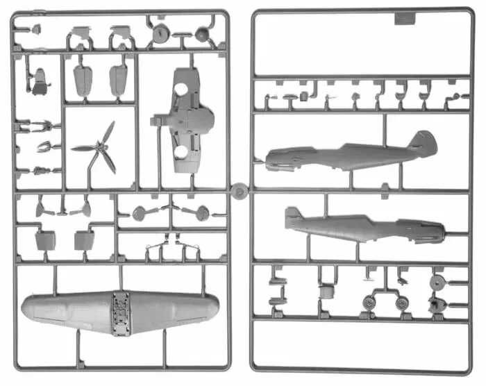 Сборная модель истребитель  MESSERSCHMITT Bf. 109F-2  масштаб 1:72