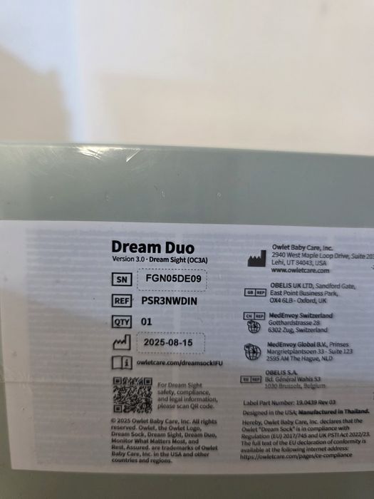 Set Owlet Dream Duo™ (a 3-a generatie) – Sosete inteligente Owlet Dream Sock™ pentru bebelusi 0-18 luni  + camera Owlet Dream Sight, SIGILAT