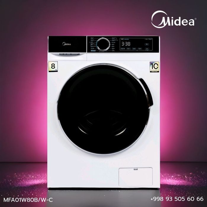 Стиральная машина Midea Inverter 8 кг MFA01W80B/W-C