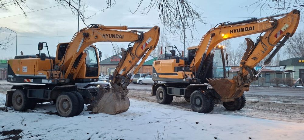 услуги  колесный эксковатор. хундай 140, снос дом, траншея