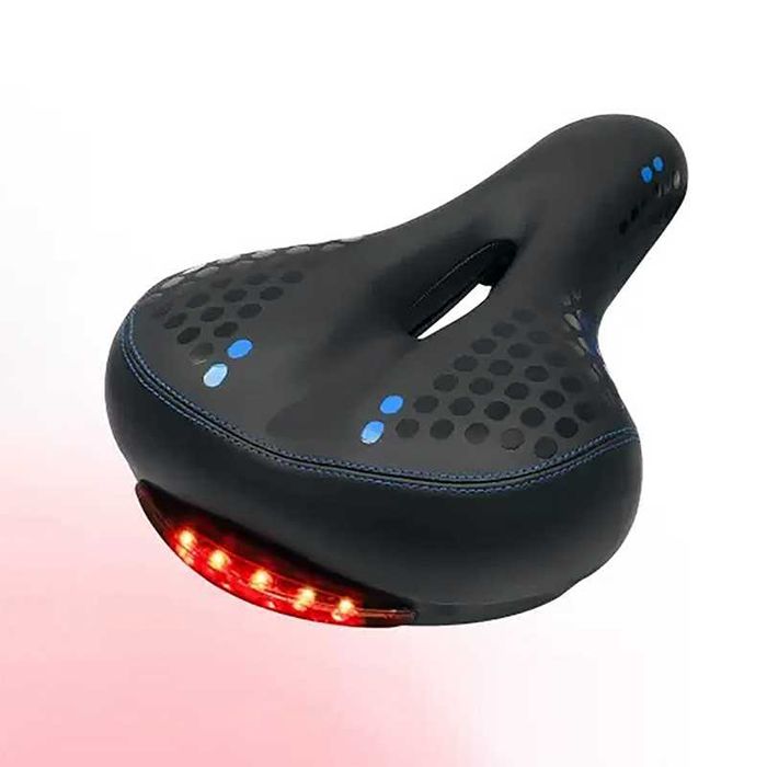 Универсална гелова седалка за велосипед с LED светлина - Ергономична