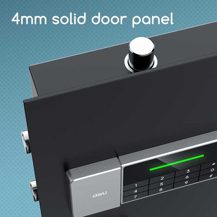 Сейф DELI ET552 электронный замок+ключ, черный, 600х380х360 мм, 28 кг