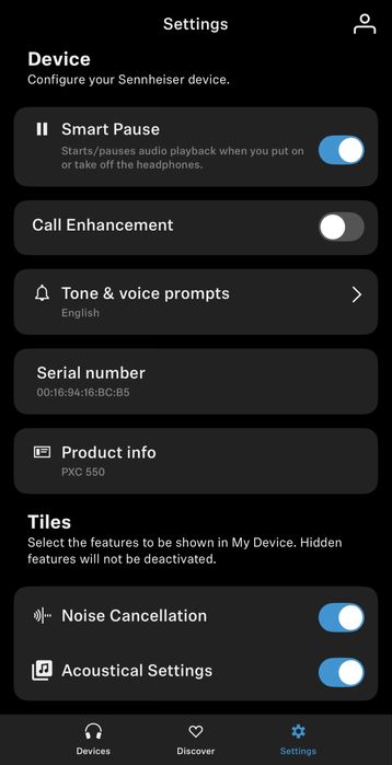 Sennheiser PXC 550 Bluetooth Слушалки