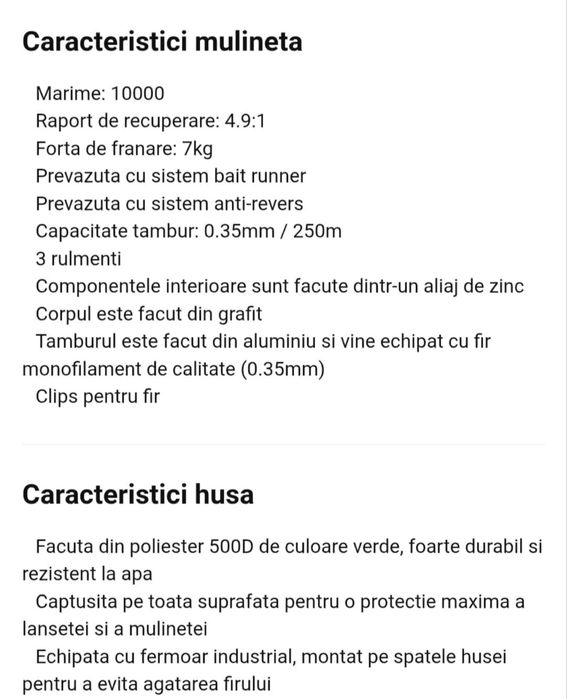 Vand combo crap JRC - 3 lbs, 3.6 m cu mulineta NOU