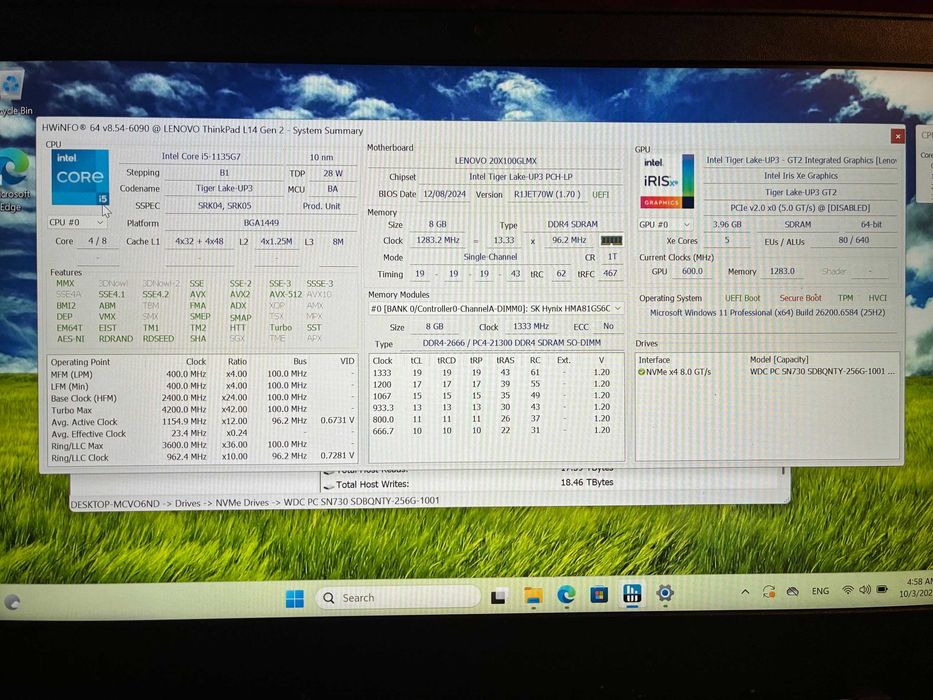 Laptop Lenovo ThinkPad L14 Gen 2 - i5 1135G7, 8 GB RAM, 256 GB SSD, Display Full HD