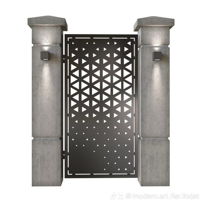 Porți metalice moderne din fier forjat decupată