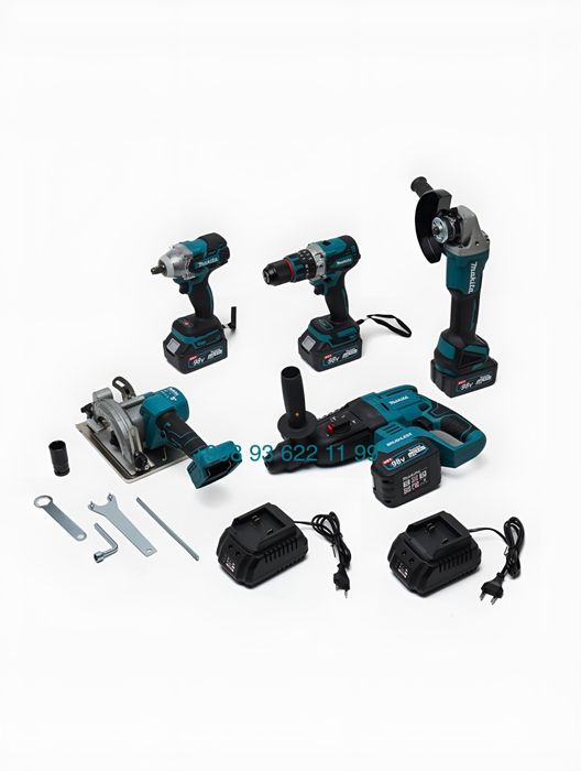 5 в 1. перфоратор, шуруповерт, гайковерт, болгарка., циркулярка