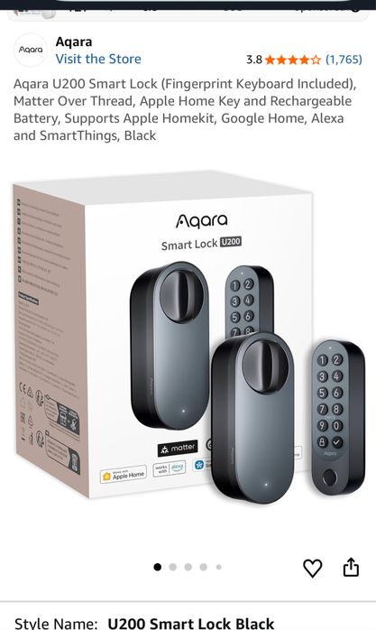 Aqara Smart Lock U200, încuietoare inteligentă, AI, sigilata