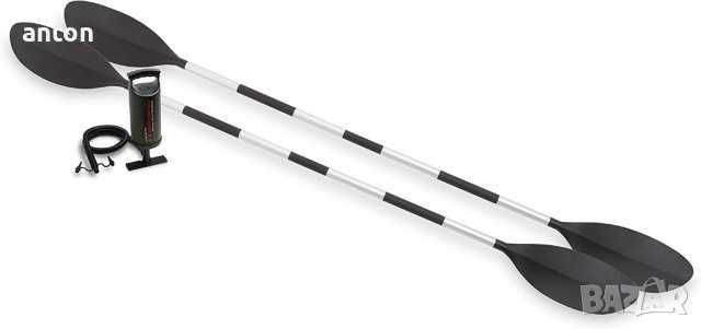 Нов двуместен каяк Intex Explorer K2 с помпа 2 ауминиеви гребла и сак