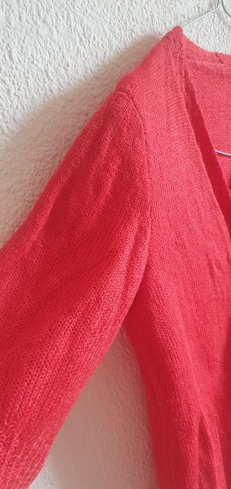 Blazer tricotat rosu coral moale nu înțeapă S/ M