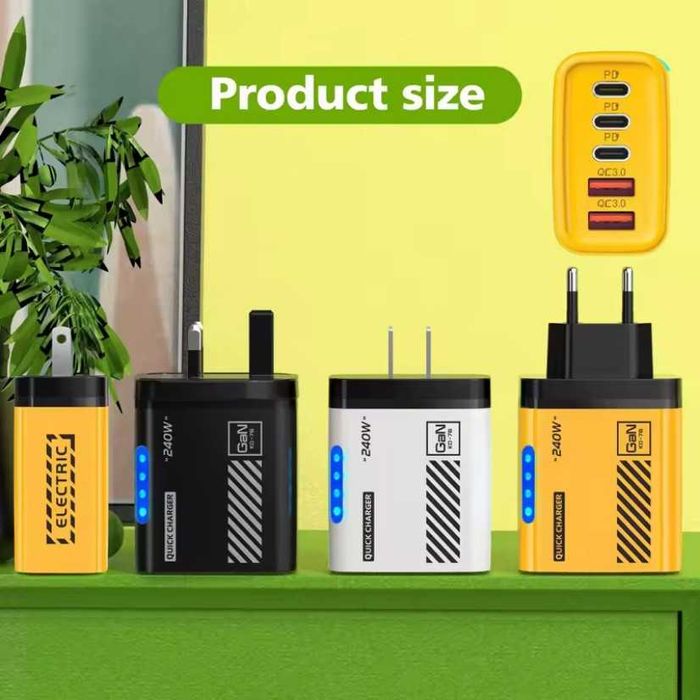 Xiaomi Gan зарядно Xiaomi Mijia 240W- 5 порта, НОВО неизползвано