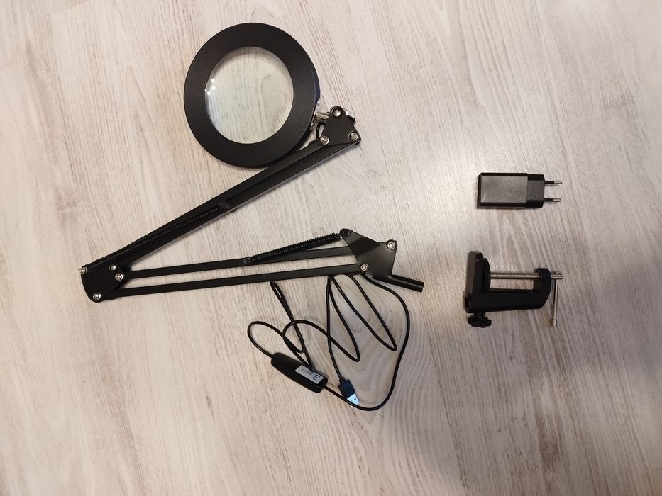 Lampă De Lucru Cu Lupă Beyamz M21, LED, 5D, 750lm, Braț 90cm, Clemă, Neagră