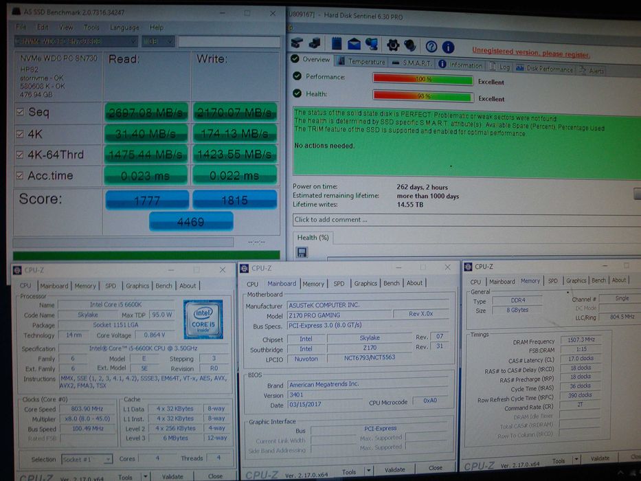 Kit Asus Z170 Pro gaming i5 6600k SSD Nvme WD Black 512GB DDR4