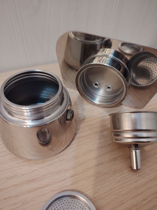 Cafetieră italian vintage Luxa Guido Bergna – NEFOLOSIT, rar – inox, M