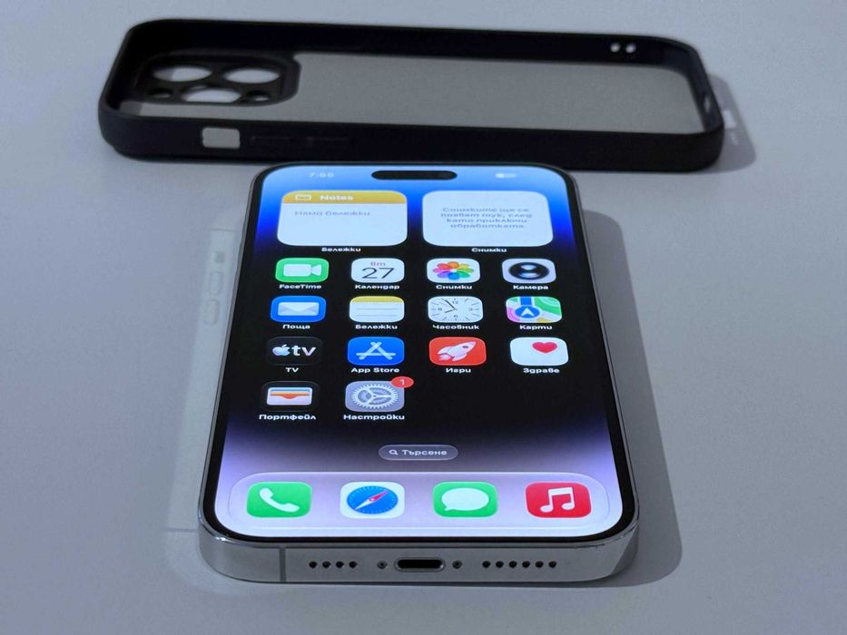 Бартер! iPhone 14 Pro Max 256GB Silver (Сив) Е-Sim / 77% Батерия.