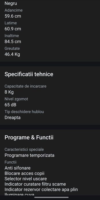UscatUscator de rufe Fram FHPD-V8T2BKA++, Pompa de caldura, 8 kg, Clas