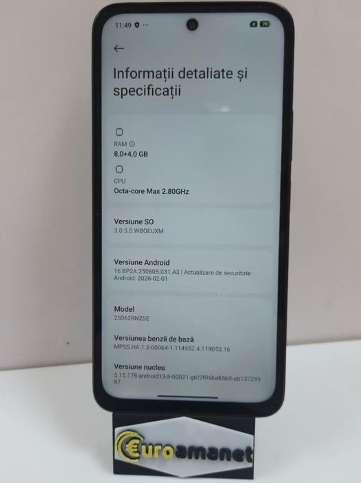 Telefon mobil Xiaomi Redmi 15, 8GB RAM, 256GB, 5G, Midnight Black -P-