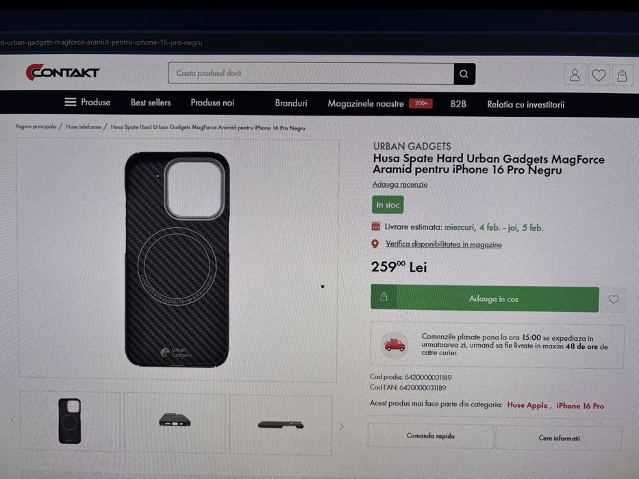 Husa iphone 15 pro, 16 pro MagForce Aramid