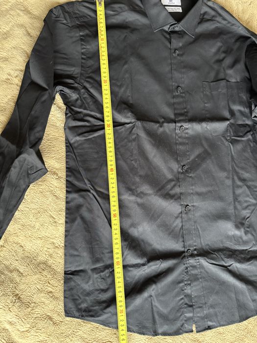 Camasa barbati Regular Fit – M 39-40, Nouă, Neagră, 100% Bumbac