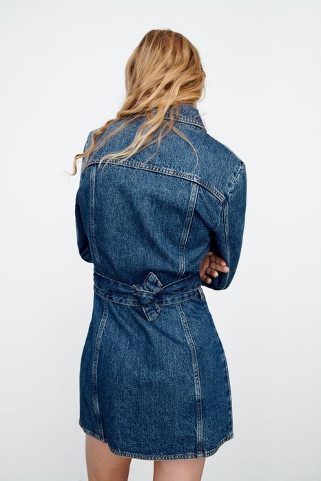 ZARA мини къса рокля от деним