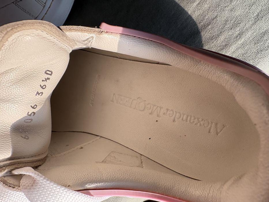 Alexander McQueen Oversized Sneaker, бели кожени кецове, размер 36.5