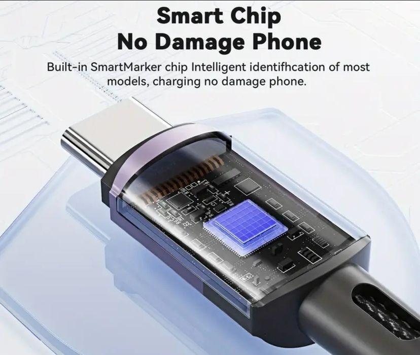 120w. Качествен кабел за бързо зареждане от USB-A на Type-C. Дъл