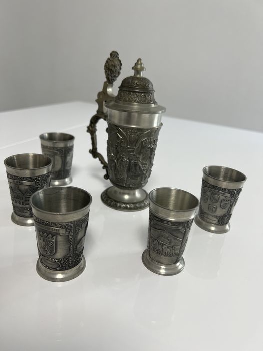 Set 5 pahare vanatoresti plus cana inox