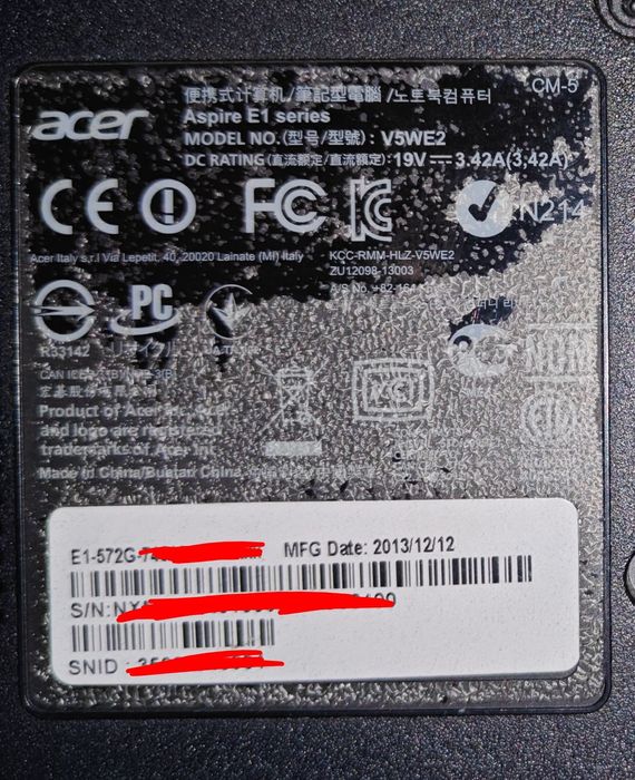 Ноутбук Acer aspire e1 572G
